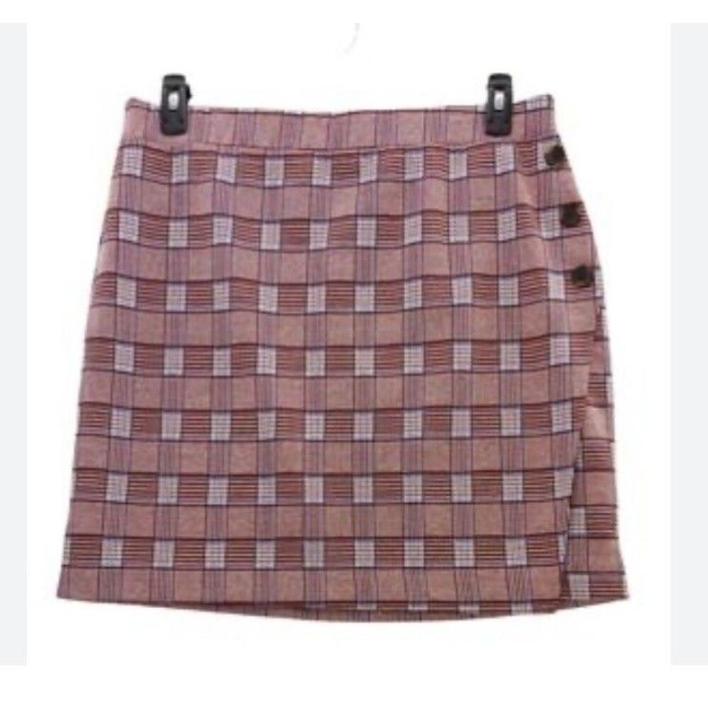 Sanctuary Plaid Mini Skirt Red Academia Collegiate Preppy Large
